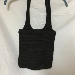 The SAK - crocheted, black bag